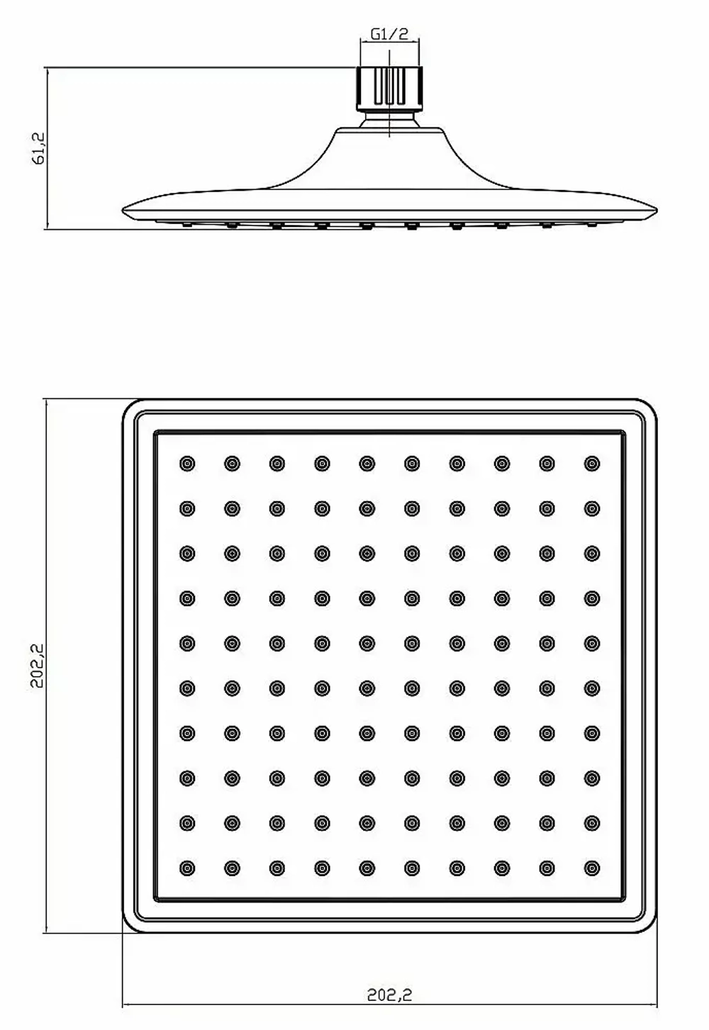Лейка верхнего душа 200мм LM8035C