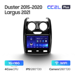 Teyes CC2L Plus 9" для Renault Duster, LADA Largus 2015-2021