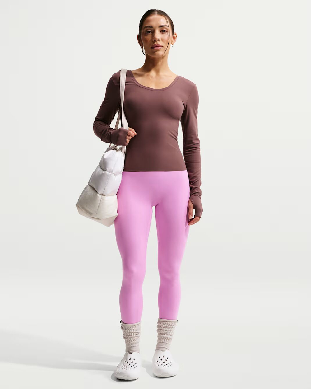Nike Zenvy Женские лосины с высокой талией, без шва спереди, полной длины - NIKE