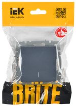 BRITE Выключатель 1-клавишный проходной с индикацией 10А ВС10-1-7-БрМ маренго IEK