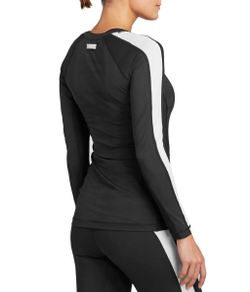 Женская футболка теннисная (dł. Рукава) Björn Borg Stockholm Sleeve Stripe T-shirt W - black beauty