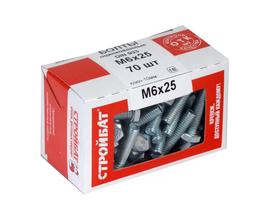 Оцинкованные болты Стройбат DIN 933 М6х25 70 шт. 2630016 / 00 5481