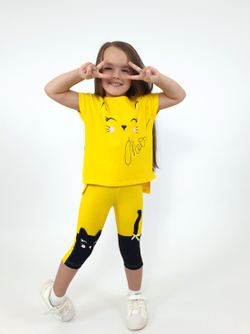 02-123-11 Комплект для девочки (фуфайка+ лосины)