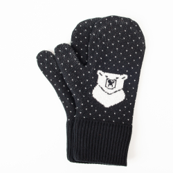 Вязаные варежки "Белый мишка"