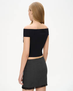 Юбка мини из костюмной ткани