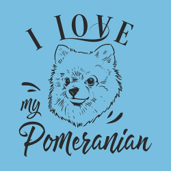 принт PewPewCat I love my pomeranian черный для голубой муж