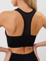 Бесшовный бюстгальтер-топ со спинкой-сеткой Laser Bra (Размер: L) (Цвет: черный)
