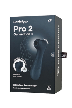 Вакуумный стимулятор клитора Satisfyer Pro 2 Generation 3, чёрный