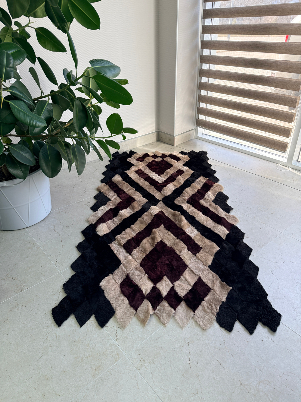 Покрывало меховое ковер из шкуры овчины