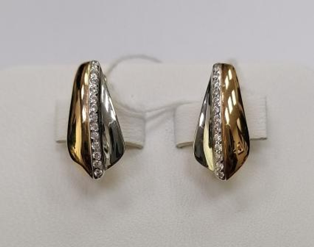 Серьги из золота с фианитами