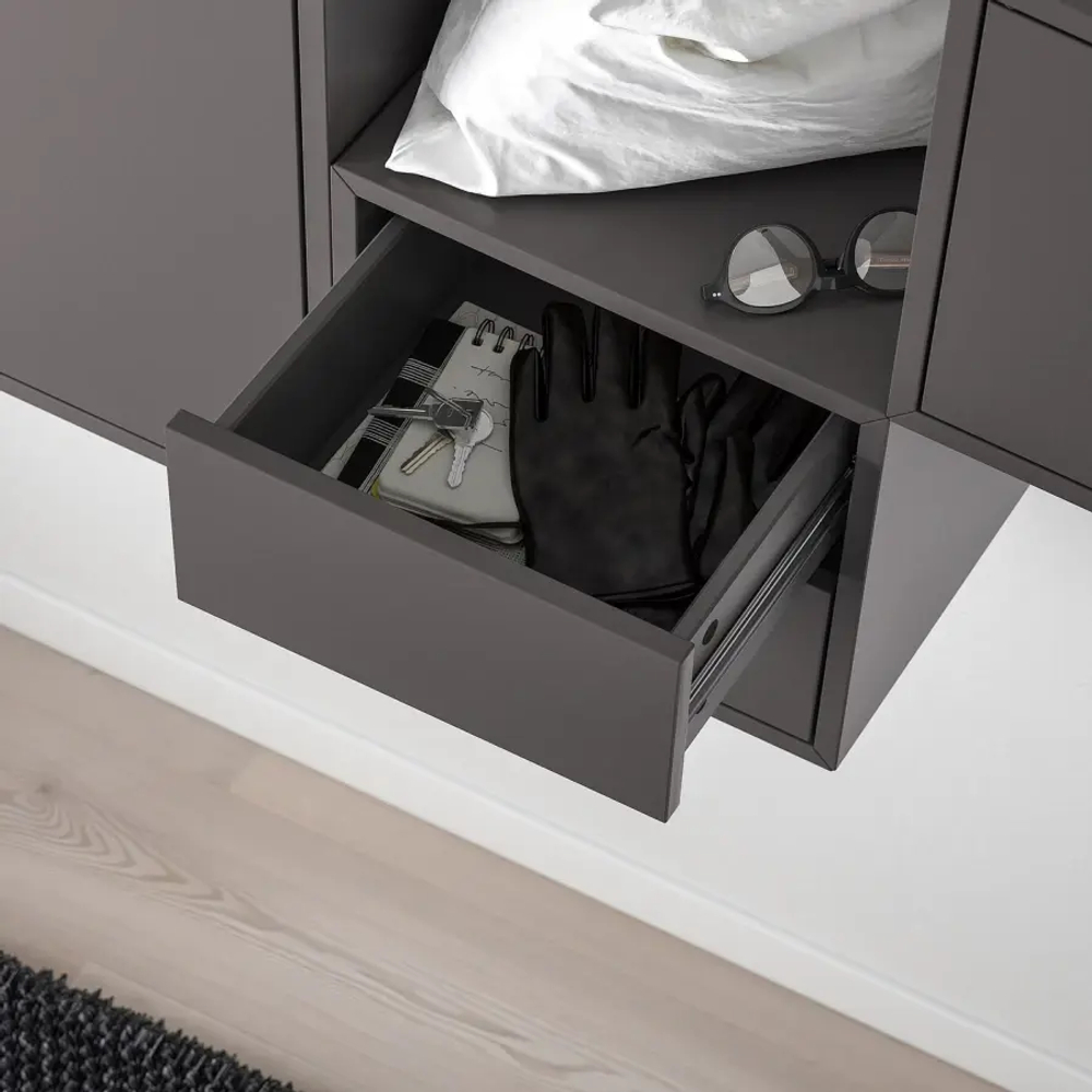 Комбинация с навесным шкафом - IKEA EKET, 175x35x70 см, темно-серый, ЭКЕТ ИКЕА