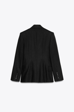 Двубортный блейзер из смесового льна — zw collection