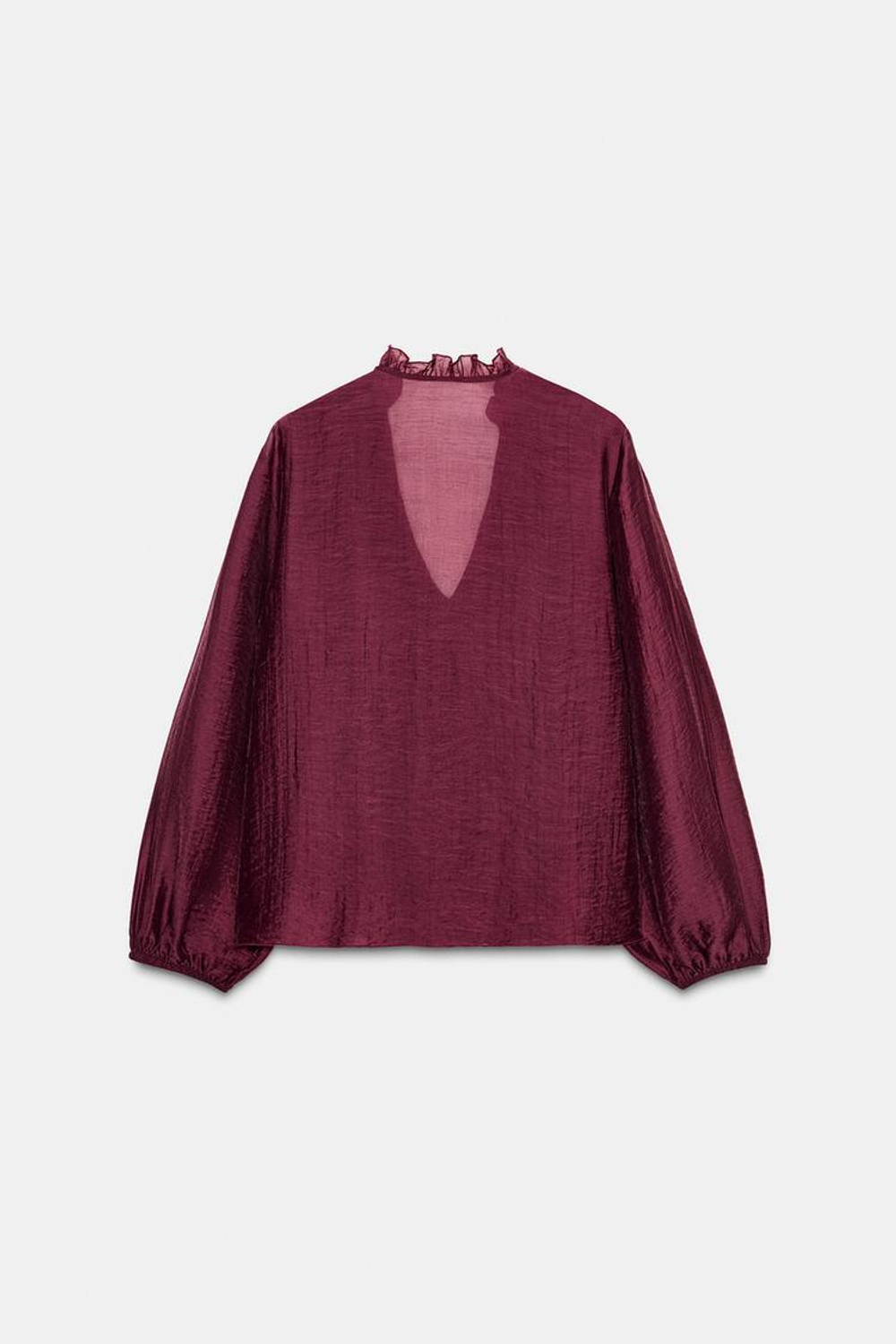 ZARA БЛУЗА С ВОЛАНАМИ, БОРДОВЫЙ