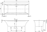 Квариловая ванна Villeroy&Boch Squaro Edge 12 190x90 UBQ190SQE2DV-01 без гидромассажа