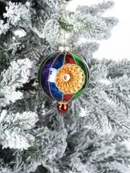 Винтажная стеклянная подвеска Дворцовая мозаика h-11 см., 1 шт., Karlsbach (12809)