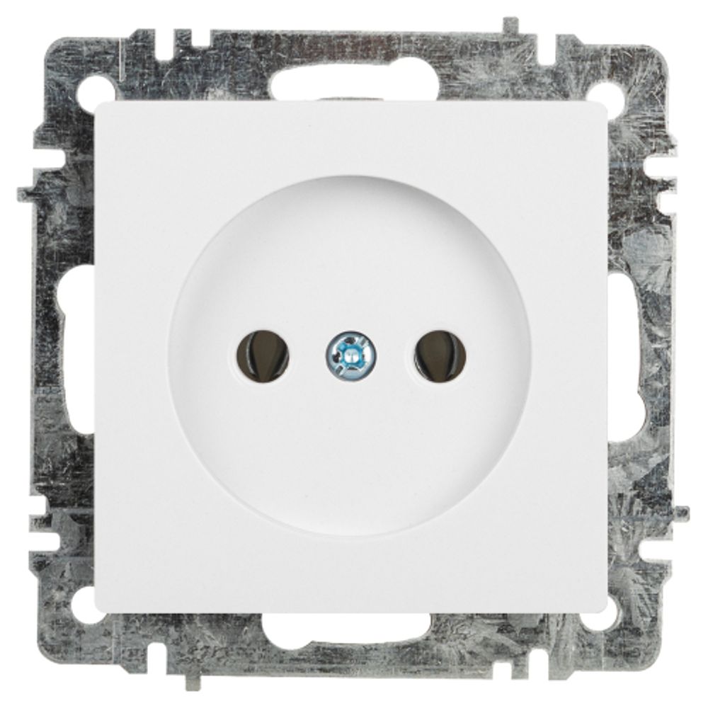 Розетка Intro Accent 6-201-01 2Р 16А-250В, IP20, СУ, AL/CU, белый | Intro