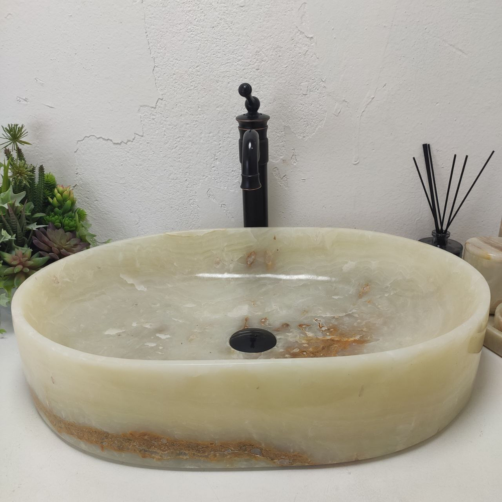 Раковина из оникса Oval Green Big OY-61593 60*40*13