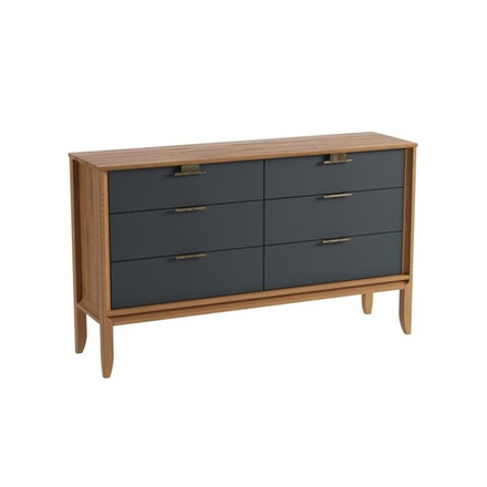 Комод «Бридж» 6 ящиков браун/серый 7012