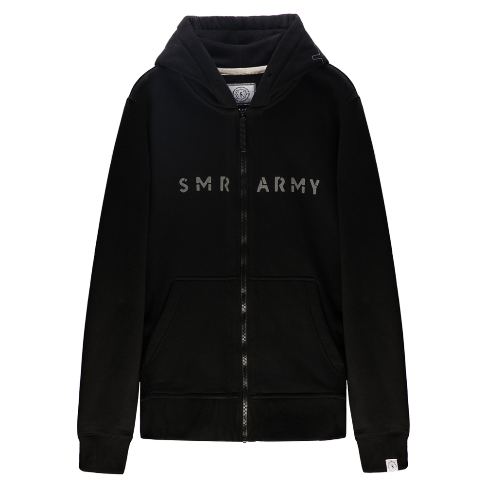 Hoodie FULL ZIP SMR ARMY Black