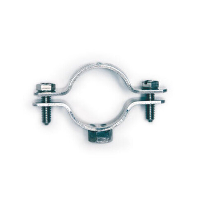 Хомут стальной 3" (84-90 мм) с приварной гайкой М10, оцинкованный