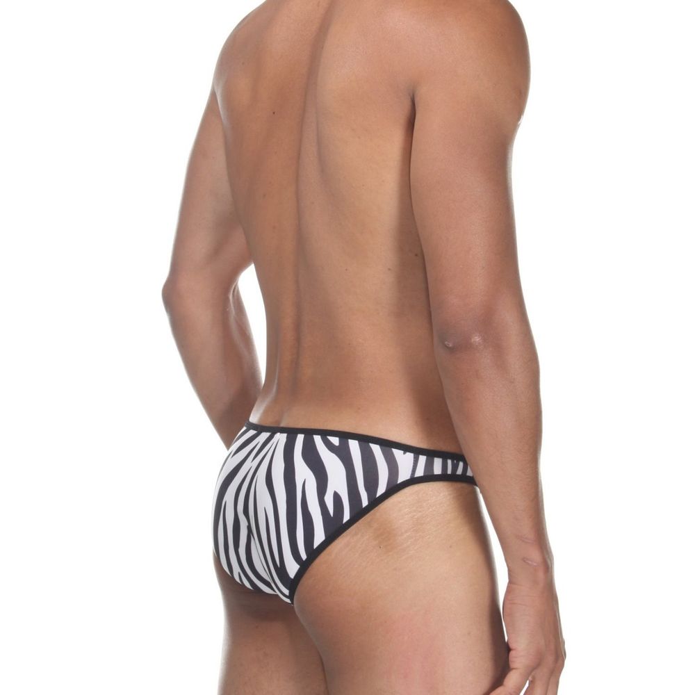 Мужские трусы слипы белые с принтом "зебра" Cosmos Colors CP20_BW
