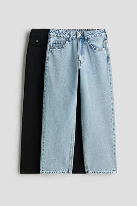 H&M Комплект из двух джинсов свободного кроя, черный