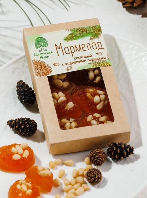 Мармелад сосновый с кедровым орехом / коробка / 110 г / ТМ Сибирский кедр