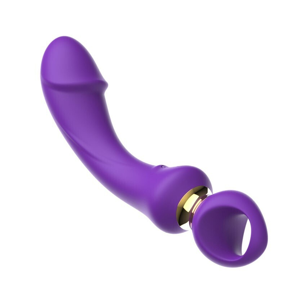 Фиолетовый изогнутый вибромассажер Moon Vibrator - 21,1 см. (Цвет: фиолетовый)