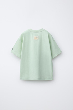 ZARА ФУТБОЛКА С ВЫШИВКОЙ, ЦВЕТ МОРСКОЙ ВОЛНЫ