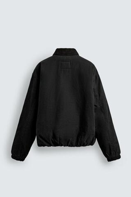 ZARA КУРТКА СВОБОДНОГО КРОЯ НА МОЛНИИ, ЧЕРНЫЙ