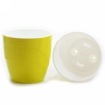 Кашпо для цветов пластиковое 4,5л d-20см «Грация» со вставкой фисташковый