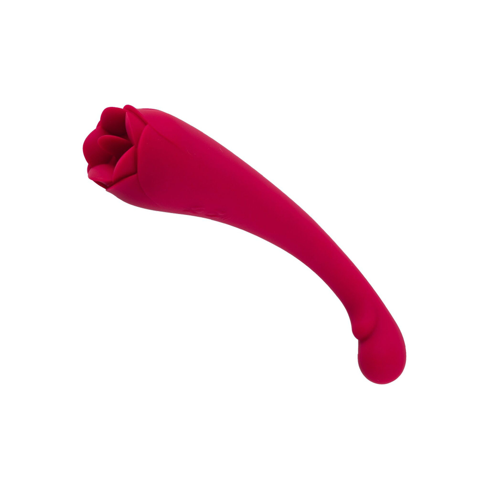 Двусторонний стимулятор с вибрацией и вакуумным всасыванием - 17,6 см. (Цвет: красный)