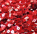 ПЛ007НН4 Пайетки круглые плоские, цвет: красный металлик, 4 мм, 10 грамм