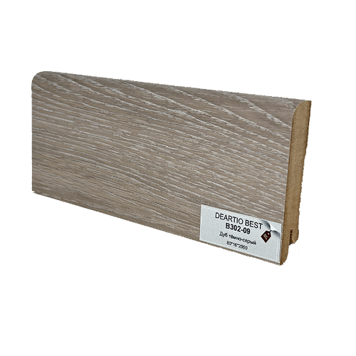 Плинтус МДФ Деартио B302-09 Дуб темно-серый 80х16х2050