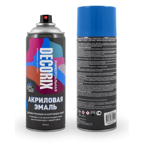 Эмаль аэроз. DECORIX акрил. ярко-синяя 520мл  0101-06 DX * АКЦИЯ