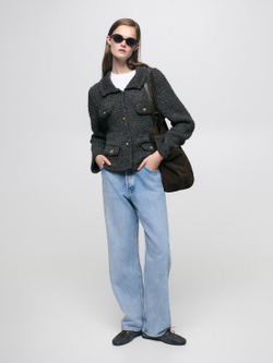 Massimo Dutti Кардиган с карманами, серый