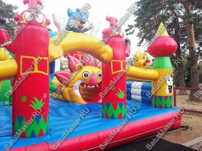 Недорогой батут "Синий дракон" 10*7*3.5 м