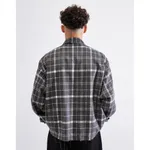 Рубашка БИЧ укороченная с шерстью клетка серая
