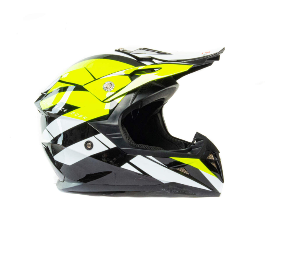 Шлем мото кроссовый HIZER 915 #7 (M) neon/yellow/white