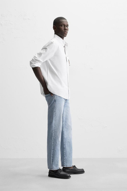 ZARА РУБАШКА ОКСФОРД, БЕЛЫЙ