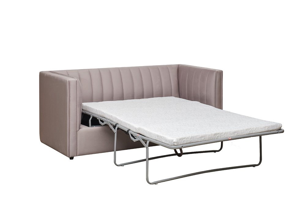 Диван велюровый двухместный Garda Decor Paolo раскладной бежевый