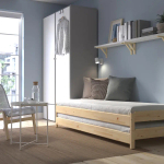 Складная кровать с 2 матрасами - IKEA UTÅKER/UTAKER, 200х80 см, матрас жесткий, сосна, УТОКЕР ИКЕА