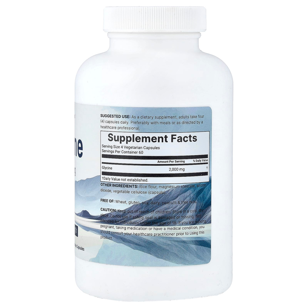Micro Ingredients, глицин, 240 вегетарианских капсул (500 мг в 1 капсуле)