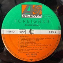 Винтажная виниловая пластинка LP Foreigner Double Vision (Germany 1978) Hot Blooded
