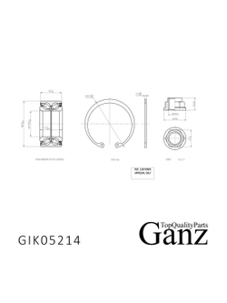 Подшипник ступицы передний HONDA Accord VII 2.0-2.4 03> / Civic(FD/K) 2.0 06> GANZ GIK05214