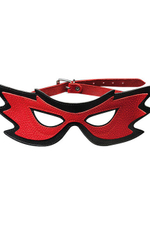 Кожаная маска на глаза (красный с черным) (Цвет: красный с черным)