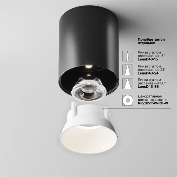 Потолочный светильник Альфа / Alfa LED 12 Вт 4000 К 60° Technical c064cl-12w4k-rd-b