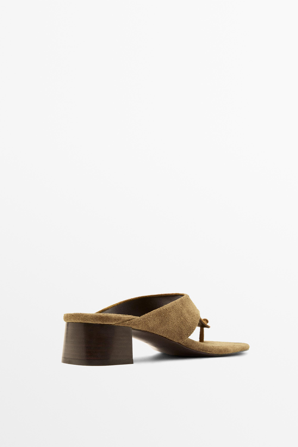 Massimo Dutti Босоножки на каблуке с узлом, цвет верблюжьей шерсти