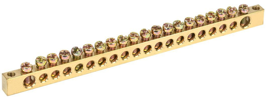 Шина PEN "земля-ноль" 6х9мм 20/2 (20групп/крепеж по краям) IEK