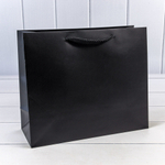Пакет подарочный 32х26х13см "Фактура" (Черный)